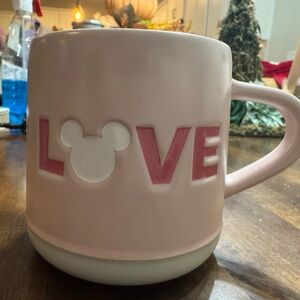 Disney Pink and White Mickey Love Mug